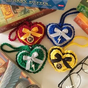 Harry Potter Themed Crochet Heart Charm Bag/Car Charm
